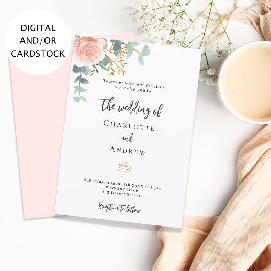 フローラバラ金ゴールドユーカリ結婚カリ 招待状