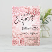 フローラバラ金ゴールドライトフォトサプライズSweet 16 招待状 (スタンド正面)