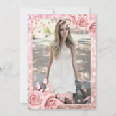 フローラバラ金ゴールドライトフォトサプライズSweet 16 招待状 (裏面)