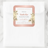 フローラバラ金ゴールド白製品包装ラベル スクエアシール (バッグ)