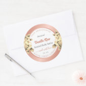 フローラバラ金ゴールド白製品包装ラベル ラウンドシール (封筒)