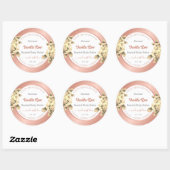 フローラバラ金ゴールド白製品包装ラベル ラウンドシール (シート)