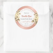 フローラバラ金ゴールド白製品包装ラベル ラウンドシール (バッグ)