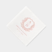 フローラバラ金ゴールド結婚クレストモノグラム 箔ナプキン (右)