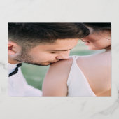 フローラバラ金ゴールド結婚写真のサンキューカード 箔招待状 (裏面)