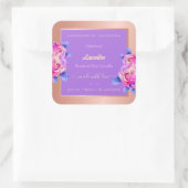 フローラバラ金ゴールド製品パッケージラベル紫 スクエアシール (バッグ)