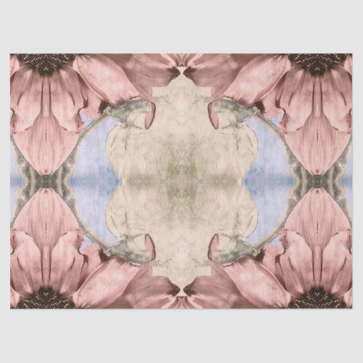 フローラバラ金ゴールド赤面ピンクウォーターカラーデコパージュ 薄葉紙 (正面)