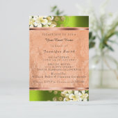フローラバラ金ゴールド銅誕生日ブライダルグリーン 招待状 (スタンド正面)