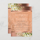 フローラバラ金ゴールド銅金属赤面エレガントVIP 招待状 (正面/裏面)