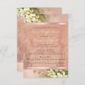 フローラバラ金ゴールド銅金属赤面パールVIP 招待状 (正面/裏面)