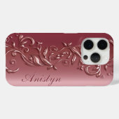 フローラバラ金ゴールド- パーソナライズされた Case-Mate iPhoneケース (裏面 (横))