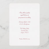 フローラバラ金箔 箔招待状 (裏面)