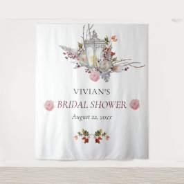 フローラバラ&ランタンブライダルシャワーフォトブース タペストリー