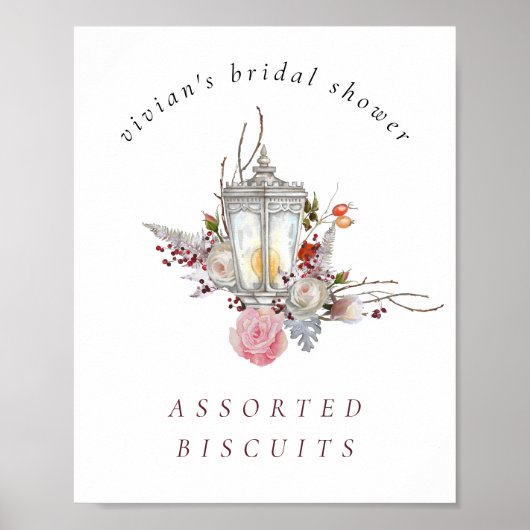 フローラバラ&ランタンブライダルシャワー食品の看板 ポスター (正面)