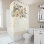 フローラバラ，大理石エレガント花 シャワーカーテン (インサイチュ)