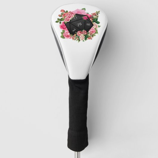 フローラバラD20卓上型RPGゲームサイコロ ゴルフヘッドカバー (正面)