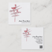 *~*フローラバラHAPPINESS Kanji Japan QR スクエア名刺 (正面/裏面)