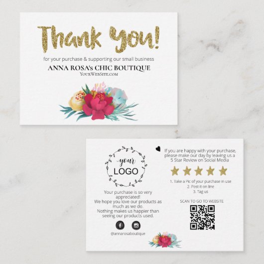 *~*フローラバラQRロゴAP8のご確認ありがとうございます エンクロージャーカード (正面/裏面)