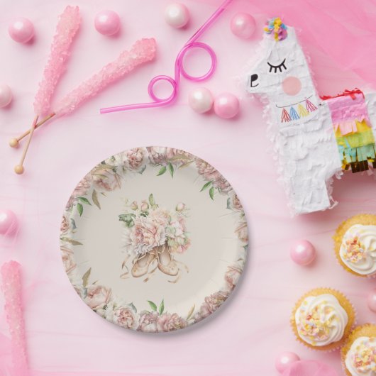 フローラバレエダンサー誕生日 ペーパープレート (パーティー)