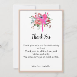 フローラバレリナダンサー誕生日サンキューカード 招待状