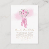フローラバレリーナ靴の赤ちゃんシャワー用ブック エンクロージャーカード (正面)