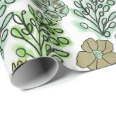 フローラバレンシアグリーンベージュ ラッピングペーパー (ロールコーナー)