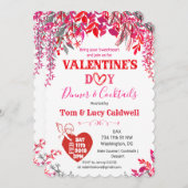 フローラバレンタインデーディナー招待状 招待状 (正面/裏面)