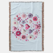 フローラバレンタインデーハート スローブランケット (正面縦)