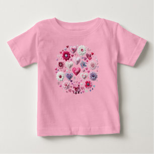 フローラバレンタインデーハート ベビーTシャツ