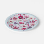 フローラバレンタインデーハート ペーパープレート (アングル)