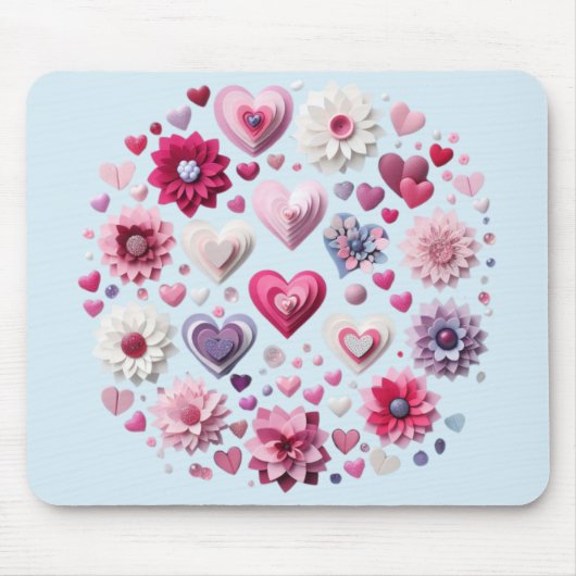 フローラバレンタインデーハート マウスパッド (正面)