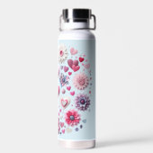 フローラバレンタインデー青ハートマグカップ ウォーターボトル (背面)