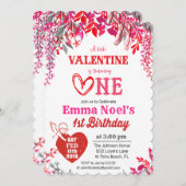 フローラバレンタインデー1歳招待状 招待状 (正面/裏面)