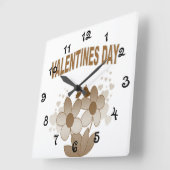 フローラバレンタインデー スクエア壁時計 (傾斜)
