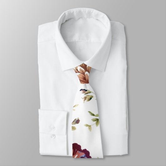 フローラバーガンディのネクタイ |トレンディー結婚フローラのネクタイ ネクタイ (タイ)