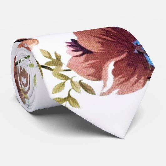 フローラバーガンディのネクタイ |トレンディー結婚フローラのネクタイ ネクタイ (ロール)