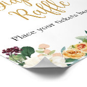 フローラバーガンディカボチャ赤ちゃんシャワーおむつラッフル ポスター (角)