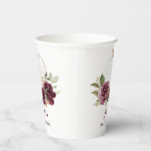 フローラバーガンディーカボチャ秋ベビーシャワー 紙コップ (右)