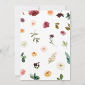 フローラバーガンディーカボチャ赤ちゃんシャワー 招待状 (裏面)