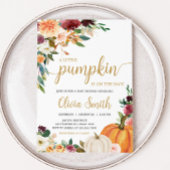 フローラバーガンディーカボチャ赤ちゃんシャワー 招待状