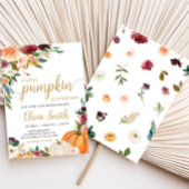 フローラバーガンディーカボチャ赤ちゃんシャワー 招待状