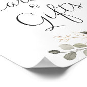 フローラバーガンディ緑の結婚式カードギフトサイン ポスター (角)