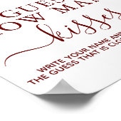 フローラバーガンディ赤ちゃんシャワー推測試合標識 ポスター (角)