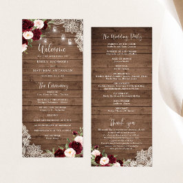 フローラバーグンディ素朴ウッドレースのストリングライト プログラム