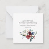 フローラバーグンディ結婚スクリプトありがとう ノートカード (裏面)