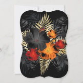 フローラバースデーパーティードレッドオレンジブラックハイビスカス 招待状 (裏面)