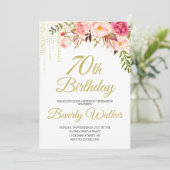フローラバースデーパーティー70th誕生日招待状 招待状 (スタンド正面)