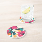 フローラバーストボヘミアンラウンドサンドストーンコースター コースター (側面)