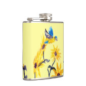 フローラバードアートイエローサンフラワー フラスク (右)