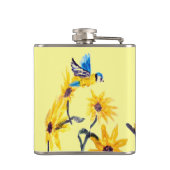 フローラバードアートイエローサンフラワー フラスク (裏面)